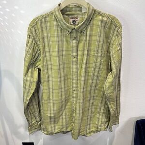 Resistol Green Brown Plaid Button Down Shirt Button Collar Boys XXL (18-20)‎